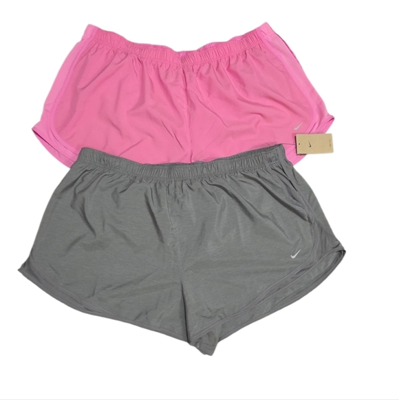 Nike Pants - Nike Dri-Fit Pink & Gray Women’s Running Shorts NWT Bundle – Plus Size 3X